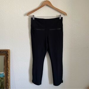 Athleta Stellar Crop Black Pants 210237 Small Petite Mid Rise Ankle Raw Hem Work